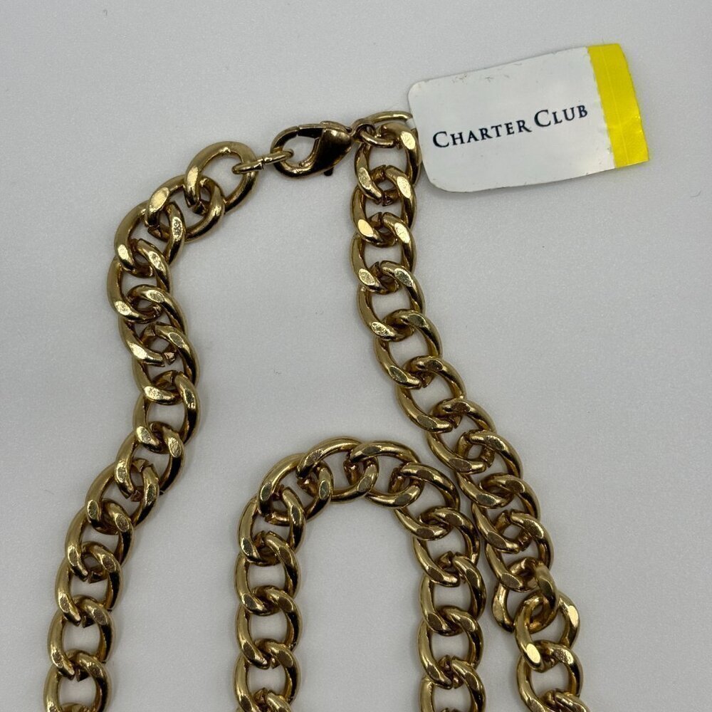 Charter Club Women's Crystal and Large Link 36in Long Strand Necklace - Picture 4 of 6